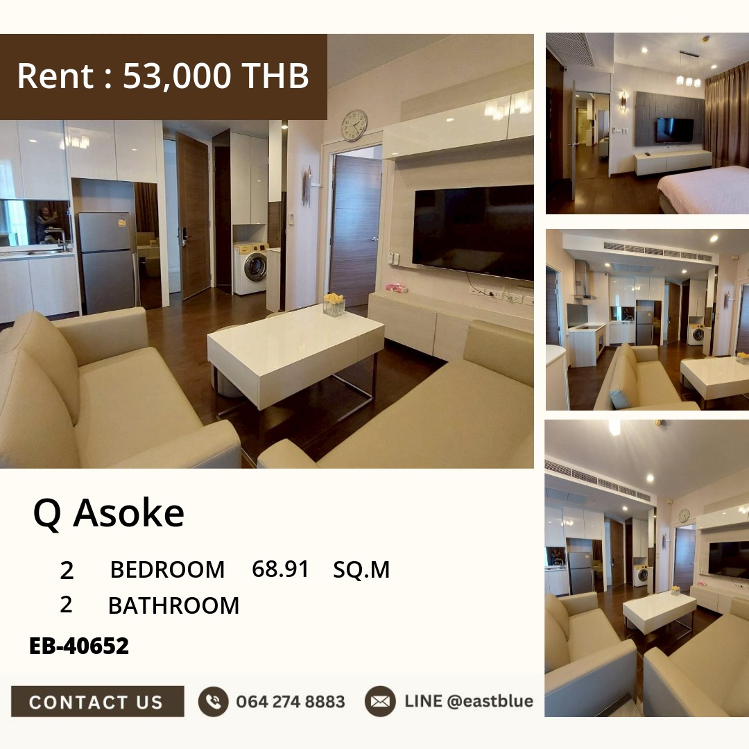 Beautiful and complete! 2 bedrooms at Q Asoke near BTS/MRT Phetchaburi for only 53,000 baht/month
with a swimming pool, fitness center, and full facilities! Beautiful and complete! 2 bedrooms at Q Asoke near BTS/MRT Phetchaburi for only 53,000 baht/month
with a swimming pool, fitness center, and full facilities!