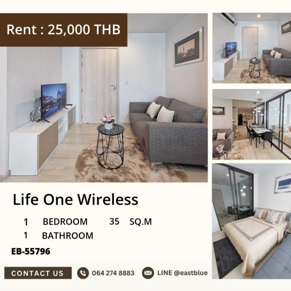 11/08/2026, 🏠 เช่า คอนโด 1 ห้องนอน Life One Wireless 25,000 บาท/เดือน 0642748883