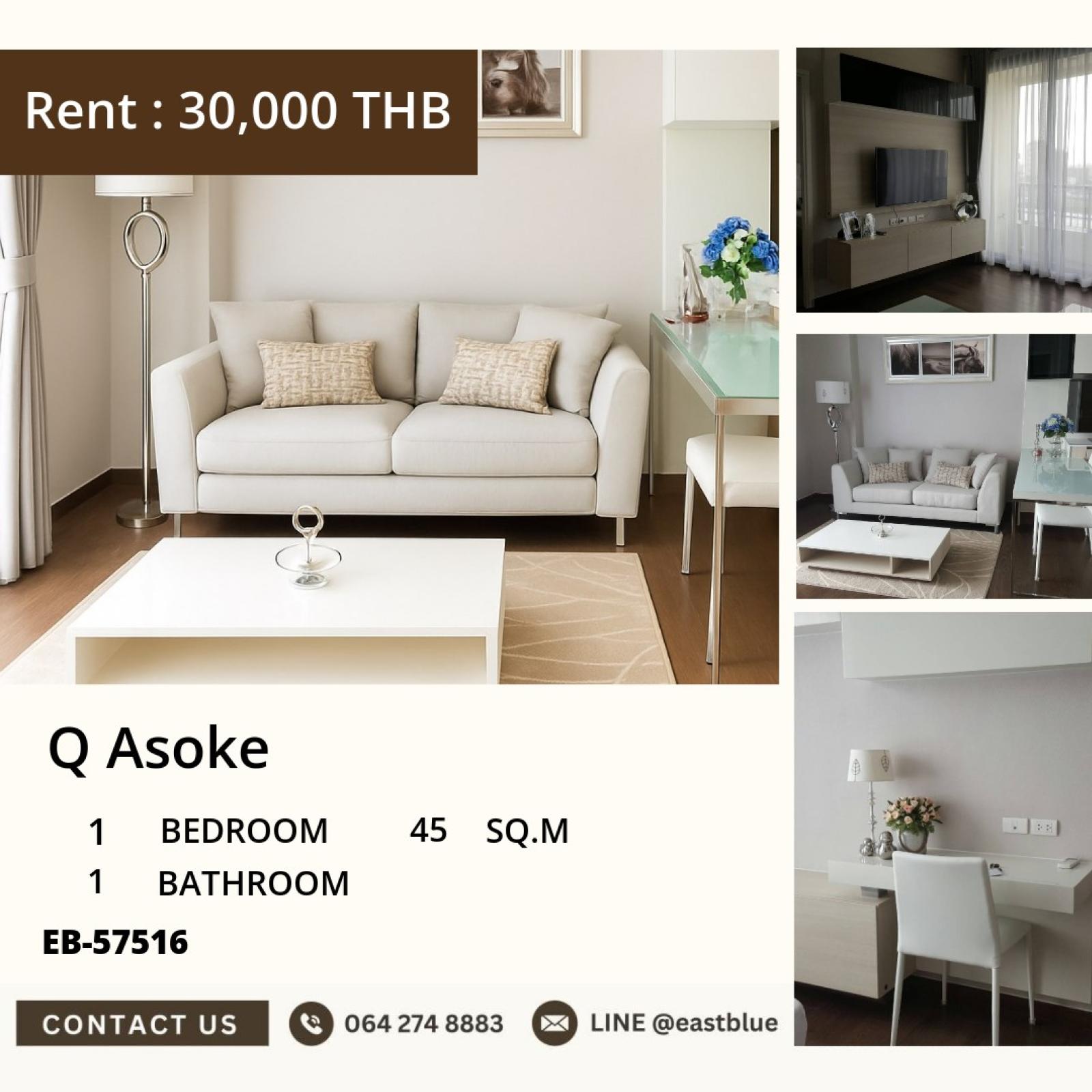 17/07/2026, Rent a Q Asoke condo, 1 bedroom, near MRT Phetchaburi
Size 45 sq.m. with swimming pool and fitness, only 30,000 baht/month! 0642748883 17/07/2026, Rent a Q Asoke condo, 1 bedroom, near MRT Phetchaburi
Size 45 sq.m. with swimming pool and fitness, only 30,000 baht/month! 0642748883
