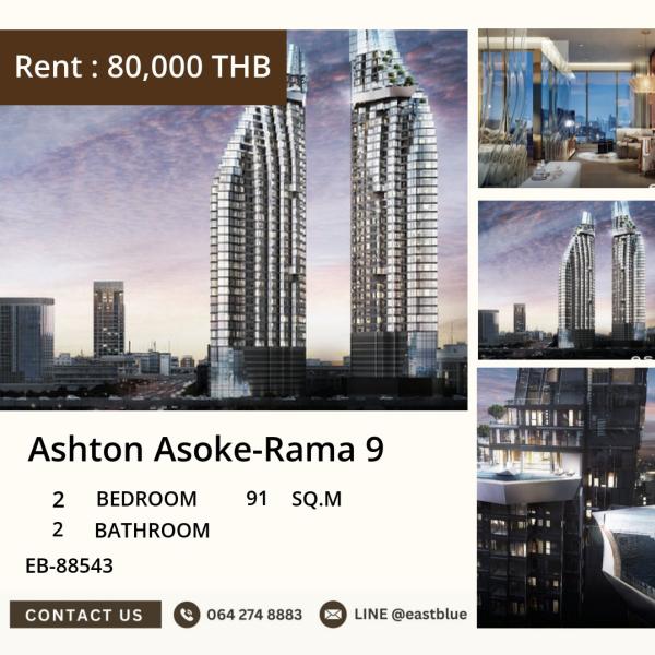 17/07/2026, Rent a condo at Ashton Asoke-Rama 9, 2 bedrooms, 91 sq.m., in the city center, near BTS/MRT Rama 9
Starting at just 80,000 Baht/month with complete facilities! 0642748883