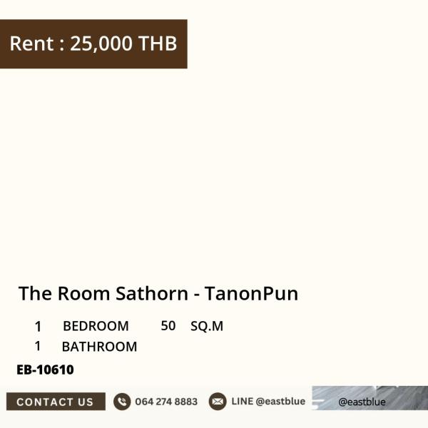Luxury condo 50 sqm. in the heart of Sathorn, close to BTS Surasak.
Ready to move in for only 25,000 THB/month! Interested? Book now! 0642748883
