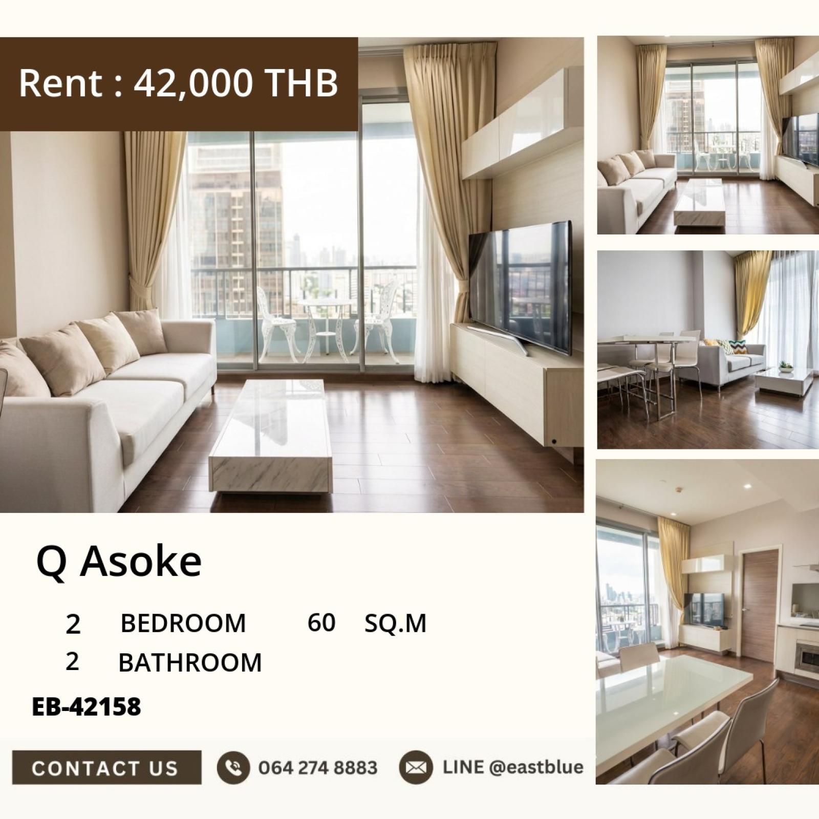 17/07/2026, For rent: Q Asoke condo, 2 bedrooms, 60 sqm, near MRT Phetchaburi
Price only 42,000 baht/month with complete facilities! 0642748883 17/07/2026, For rent: Q Asoke condo, 2 bedrooms, 60 sqm, near MRT Phetchaburi
Price only 42,000 baht/month with complete facilities! 0642748883