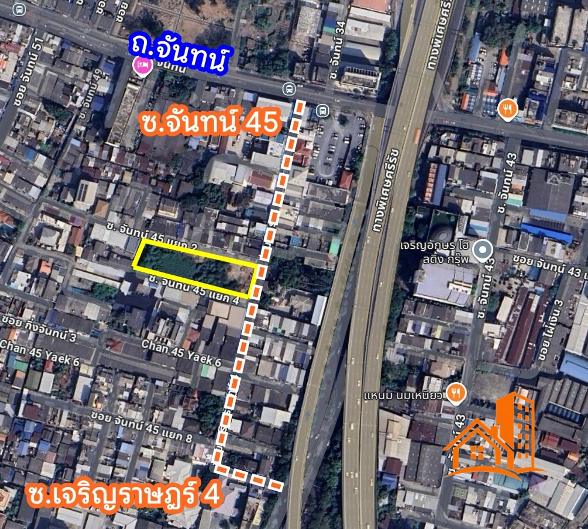 ที่ดิน 1-3-40 ไร่ ซอยจันทน์ 45 สาทร ที่ดิน 1-3-40 ไร่ ซอยจันทน์ 45 สาทร