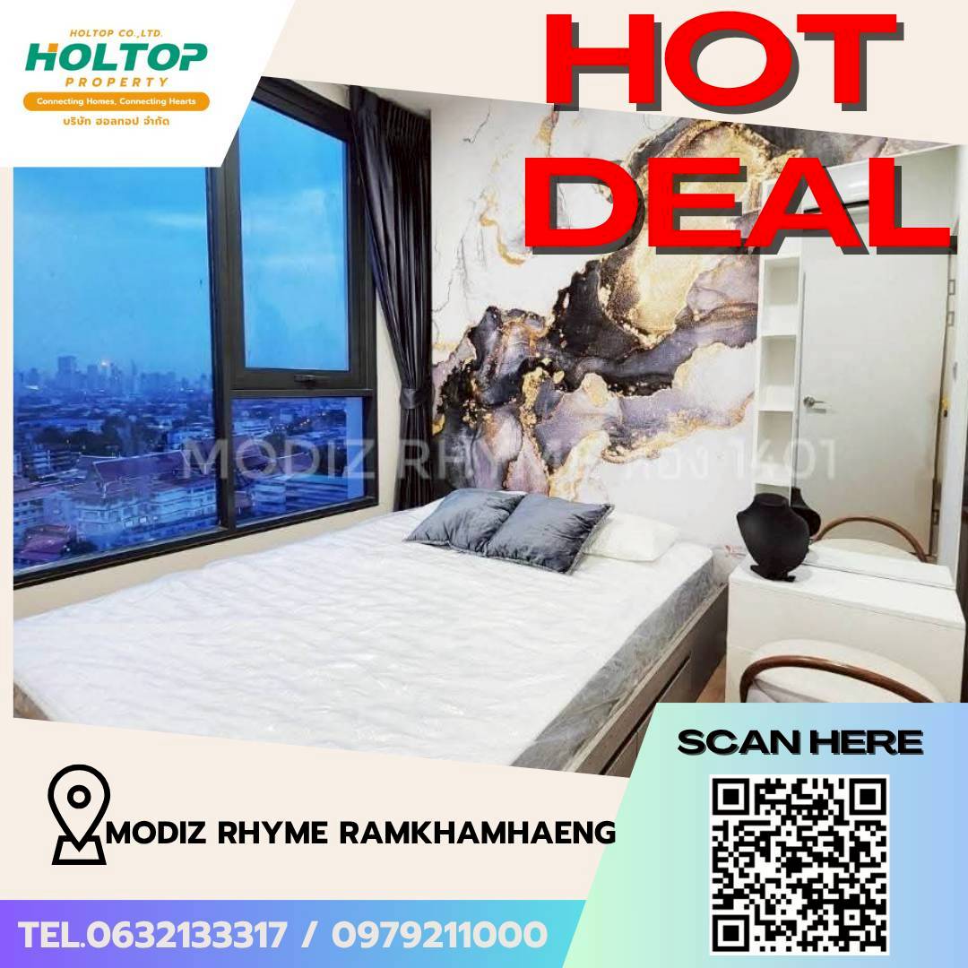 #L466🎉 190569 Condo for rent Modiz Rhyme Ramkhamhaeng 