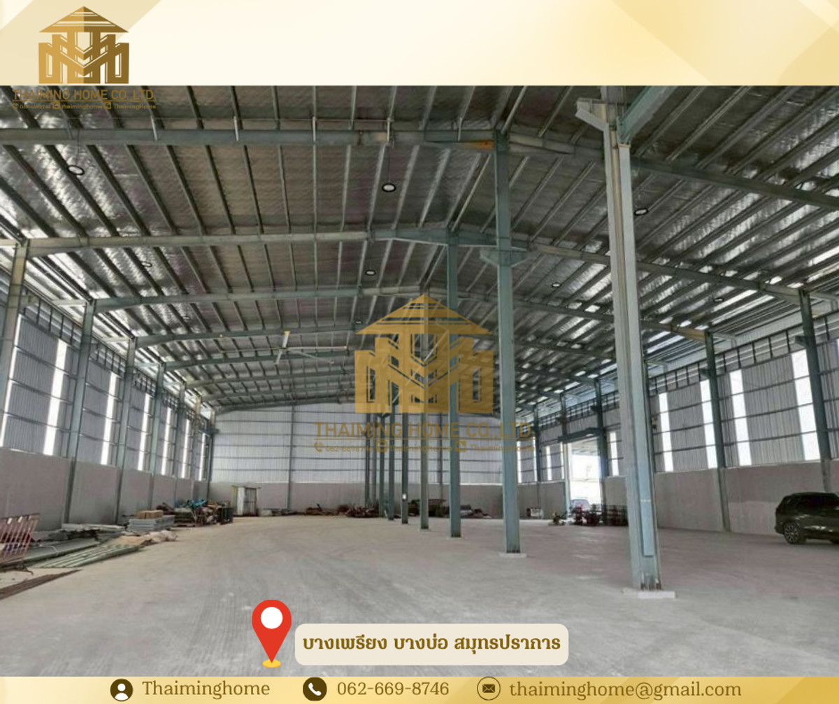 For Rent: Newly built warehouse/factory, 1,700 sq.m., on a 3-1-37 rai (1,337 sq.wa) plot of land. Water and electricity readily available. Large vehicles can access. Easy access. Bang Phriang, Bang Bo, Samut Prakan – รูปที่ 4