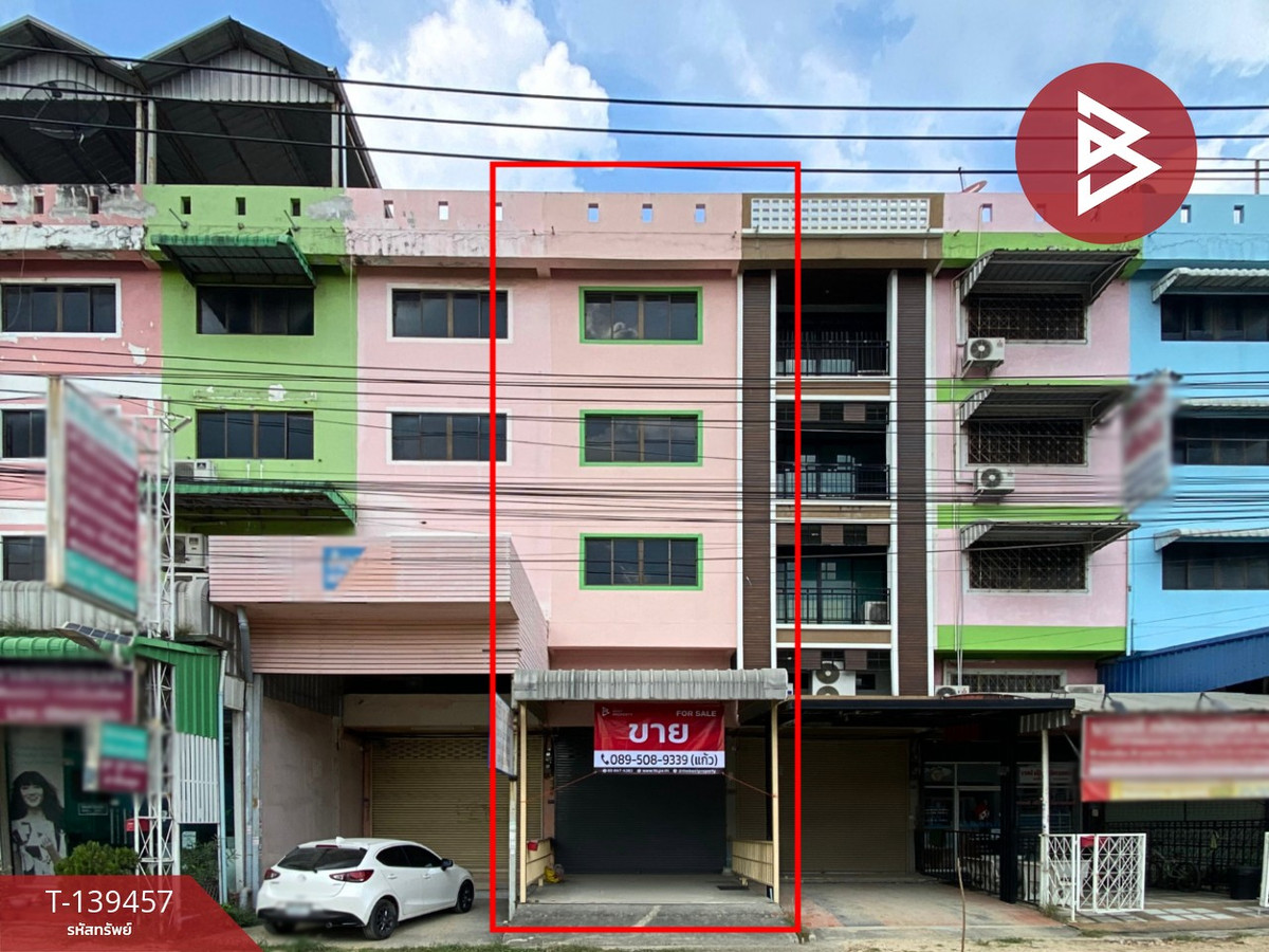 Commercial building for sale, 4 floors, area 22 sq m, Nam Daeng Road, Bang Phli, Samut Prakan.