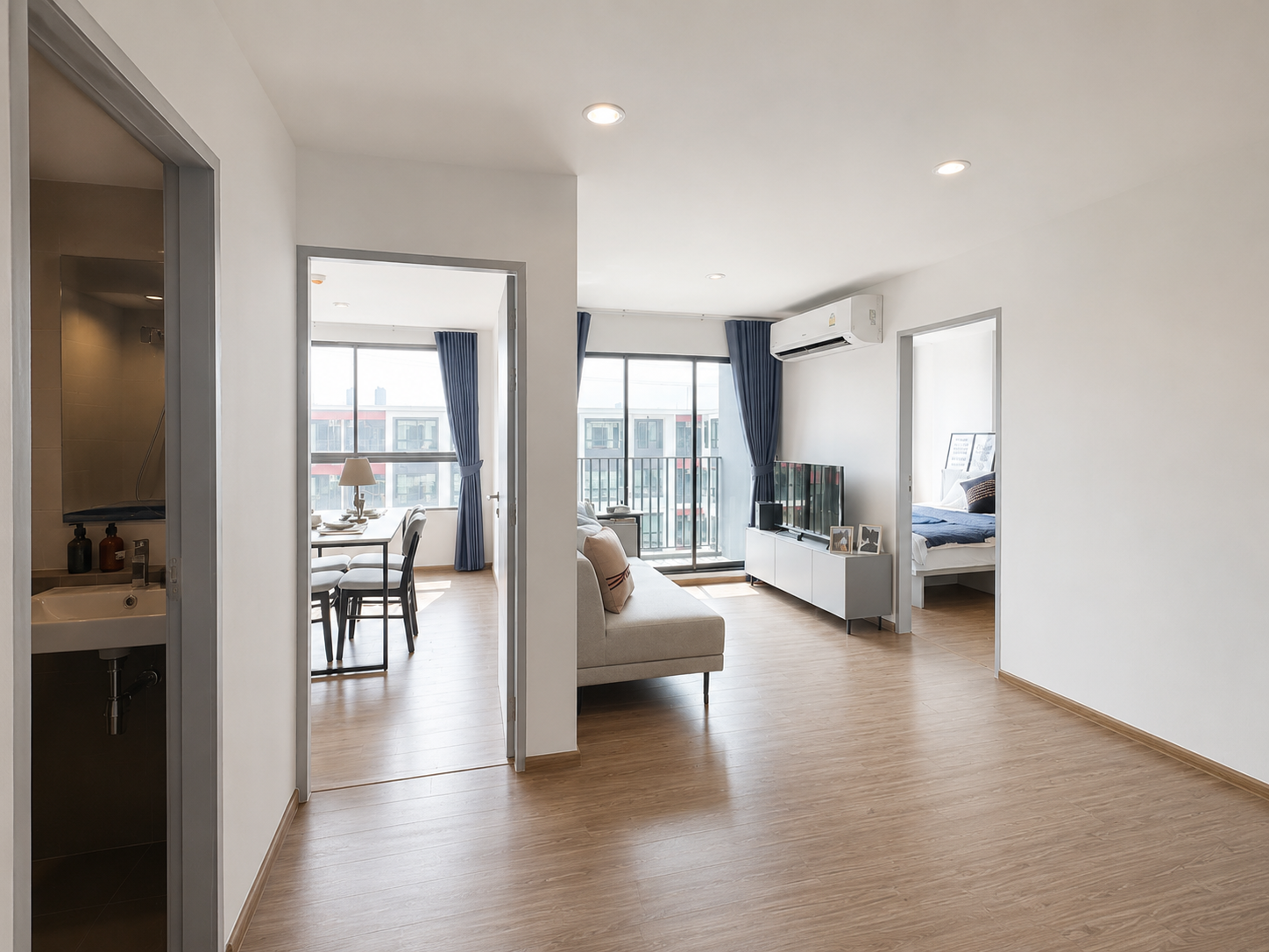 RentNex By SENA Condo for rent 🔥Niche Mono Rama 9🔥 2 bedrooms 55 sq m. 25,800 baht ✨ New room, fully furnished, ready to move in.
