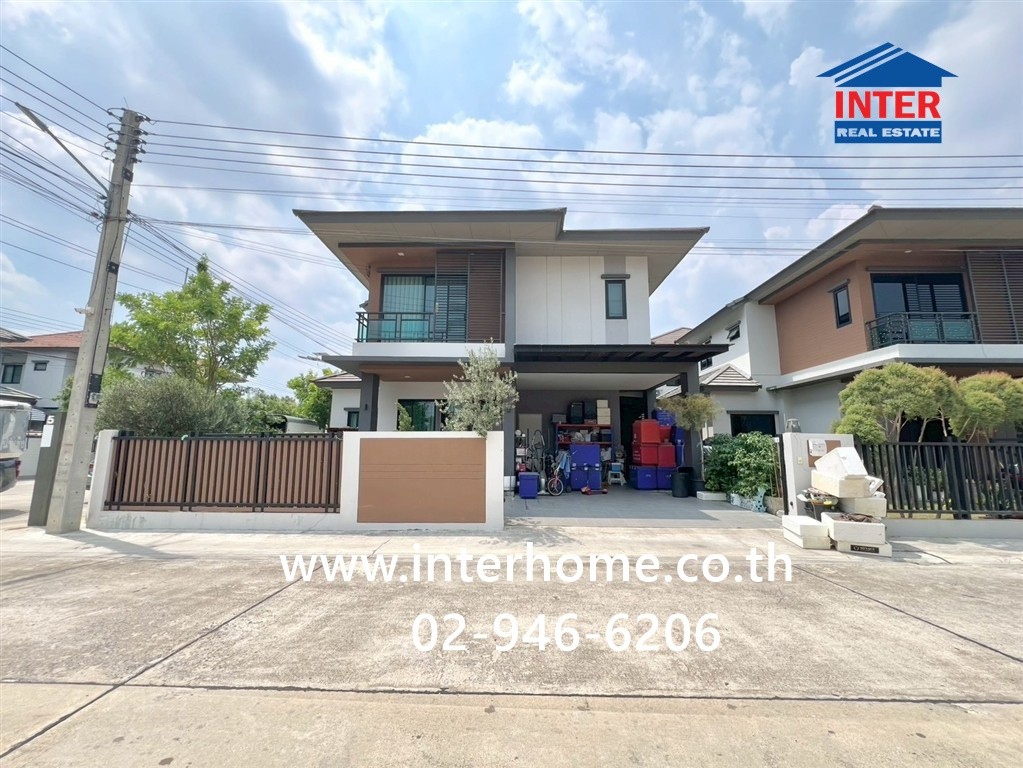 2-story detached house, 52.4 sq m, Phumchanok Village. Phutthamonthon Sai 4-5, Soi Ploen Phet, Soi Krathum Lum 27 Phutthamonthon Sai 5 Road Phutthamonthon Sai 4 Road, Krathum Baen, Samut Sakhon