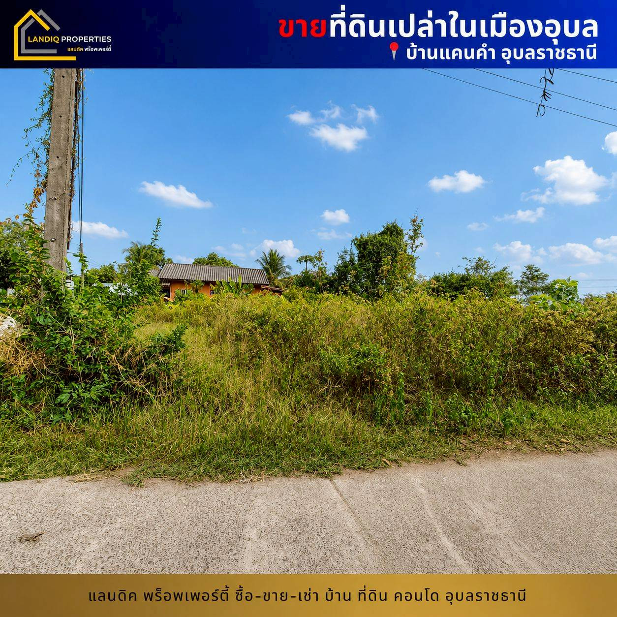 [For Sale] Land in Ubon Ratchathani, beautiful plot, next to the road on 2 sides, close to transport, drivers license. Traveling is very convenient. – รูปที่ 2