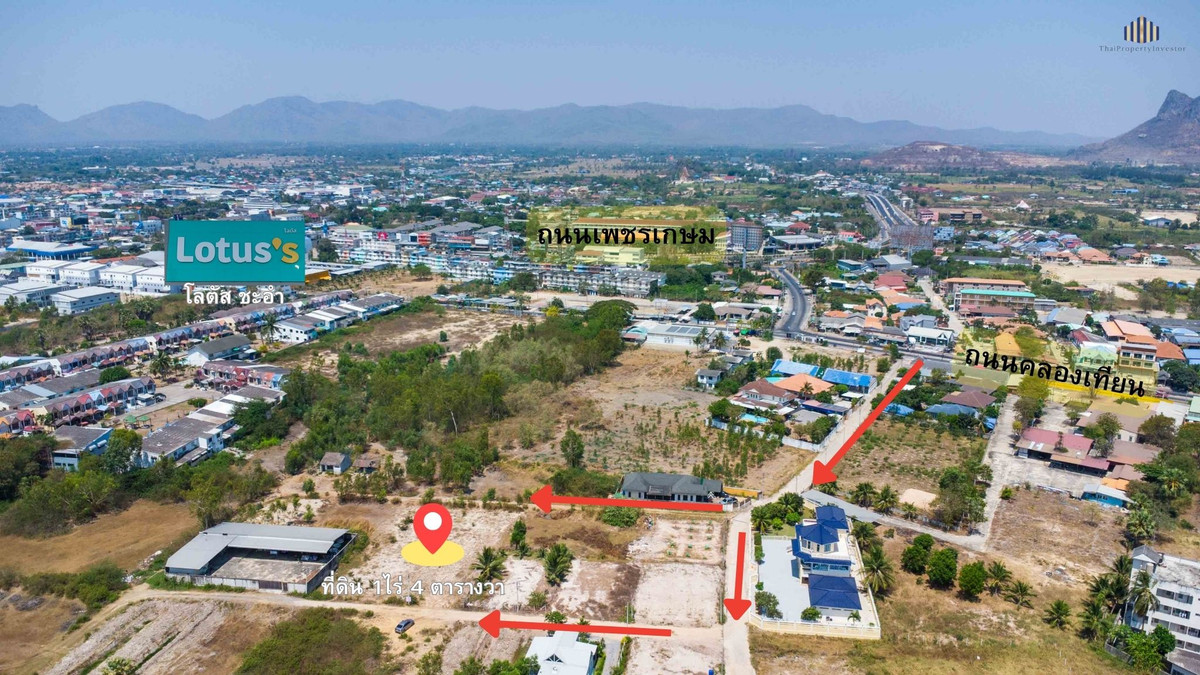 Land for Sale in Cha-Am – 1 Rai Near the Beach | Square Plot 47×33 m | Ideal for Pool Villa or Holiday Residence – รูปที่ 2