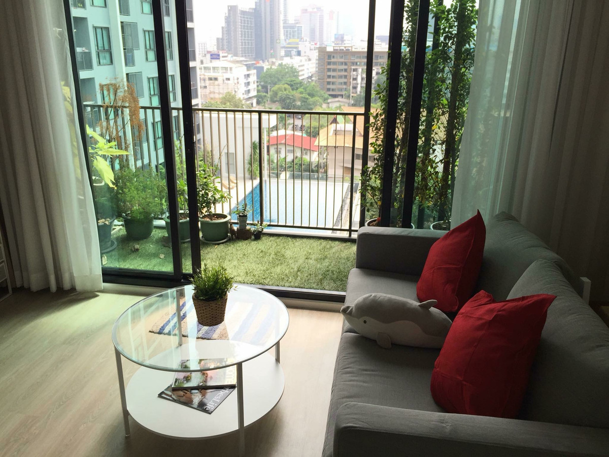 ให้เช่า/ขาย Quinn Condo 1bed 45ตรม. ทิศใต้ ห้องมุม เงียบสงบ วิวสระสวย(ทางยาว) ตึกA ชั้น8 รับเอเจนท์ – รูปที่ 4