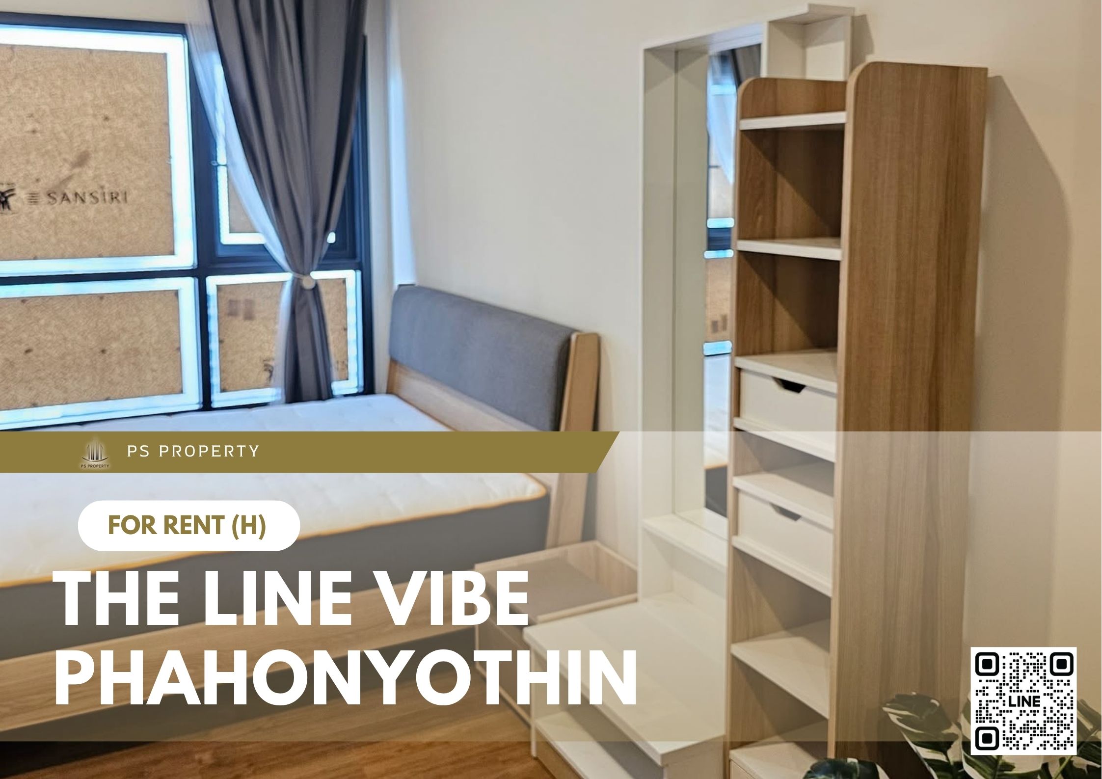 For Rent 📍 THE LINE VIBE Phahonyothin 📍 Fully furnished with appliances. Near BTS Ha Yaek Ladprao Station.