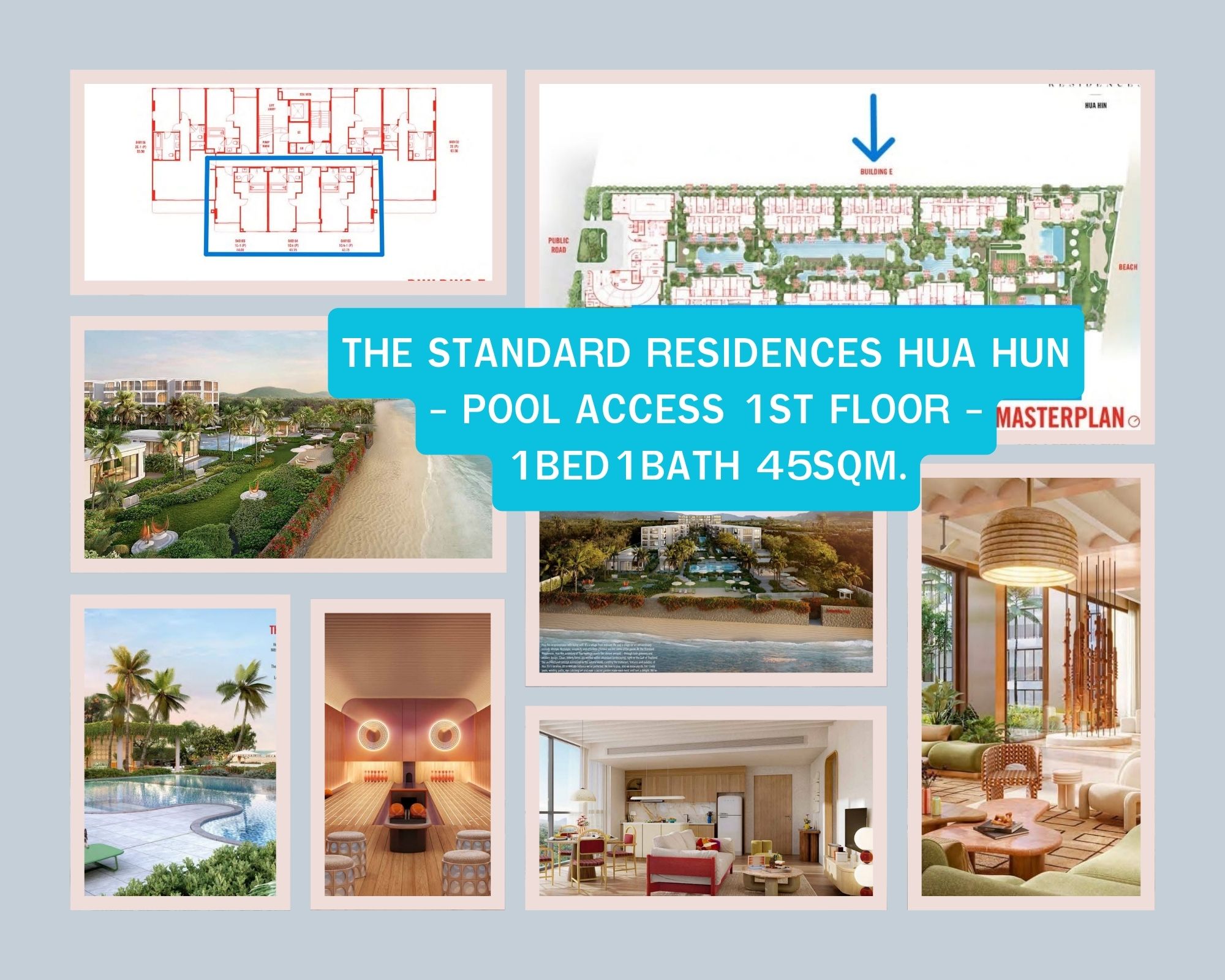 [] Pool Access room, the most difficult to find in the project, selling down payment at The Standard Residences Hua Hin.