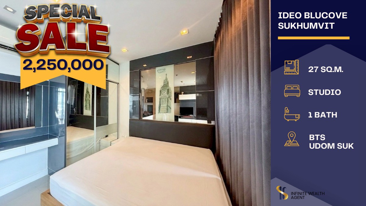 Ideo Blucove Sukhumvit 🔥 Stunning unit at an unbeatable price! 💥 Move-in ready condo near BTS Udom Suk 🚆 Fully functional in one space ✨