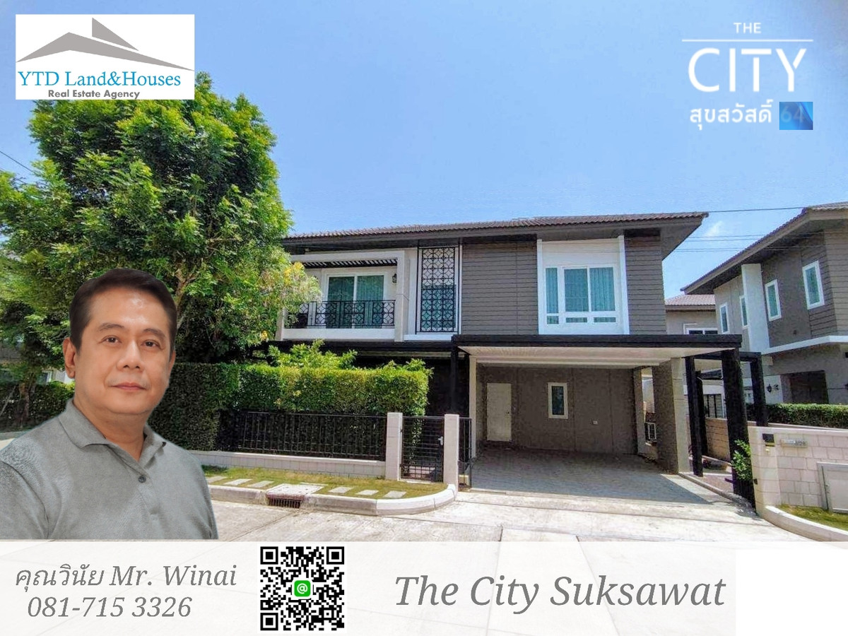 2-storey detached house for sale along the city Suksawat designed in Modern Moroccan style from AP. Price 8.29 M. Baht  Listing No: YT17-1729