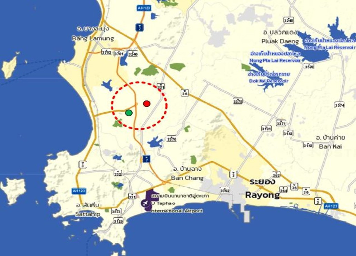 Empty land, large plot next to Asian United, potential location, Bang Lamung District. Chonburi Province – รูปที่ 3
