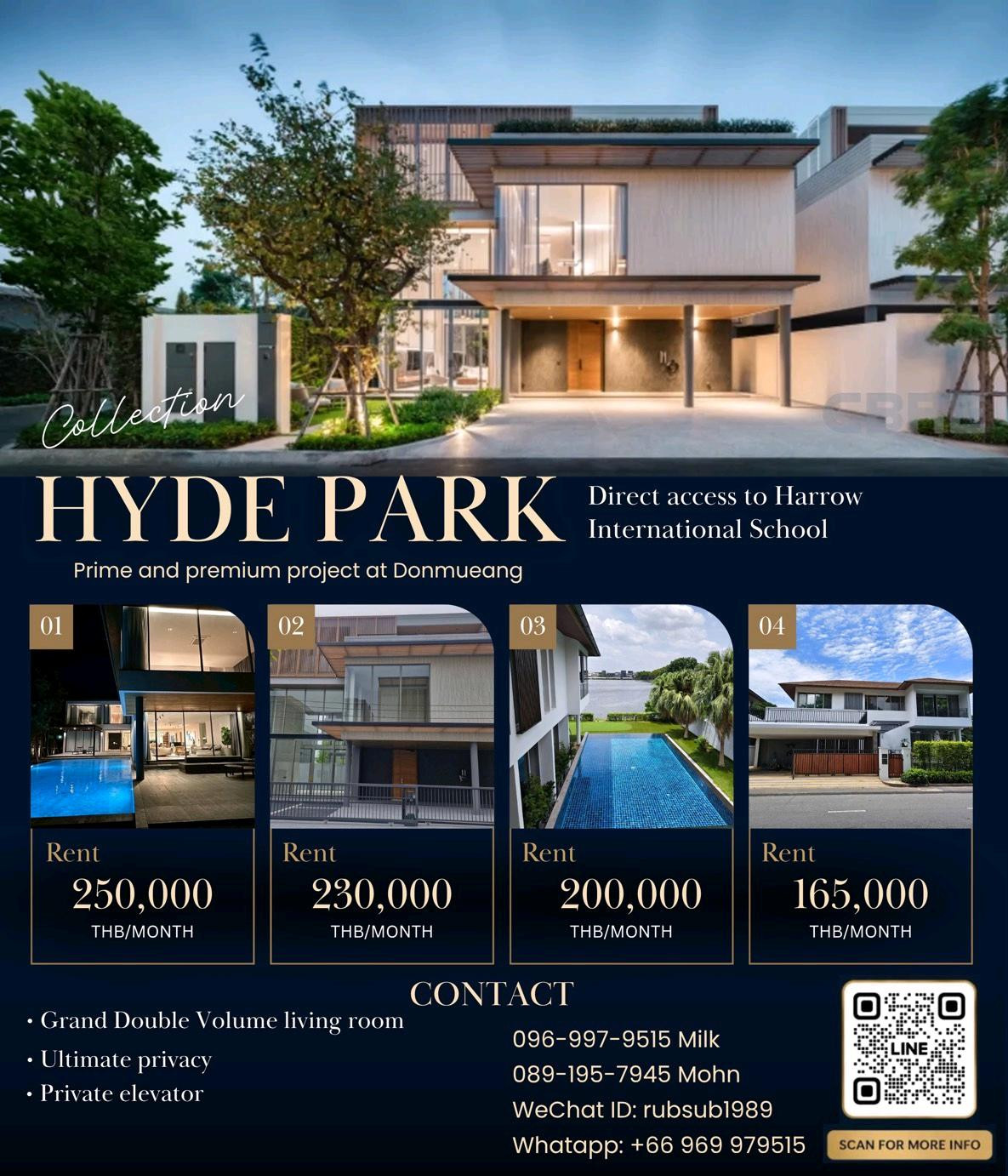 Salila🚩Luxury Living for Harrow Families | For Rent — Brand New 3-Story Luxury Home @Hyde Park Garden Donmuang | Modern Tropical Style