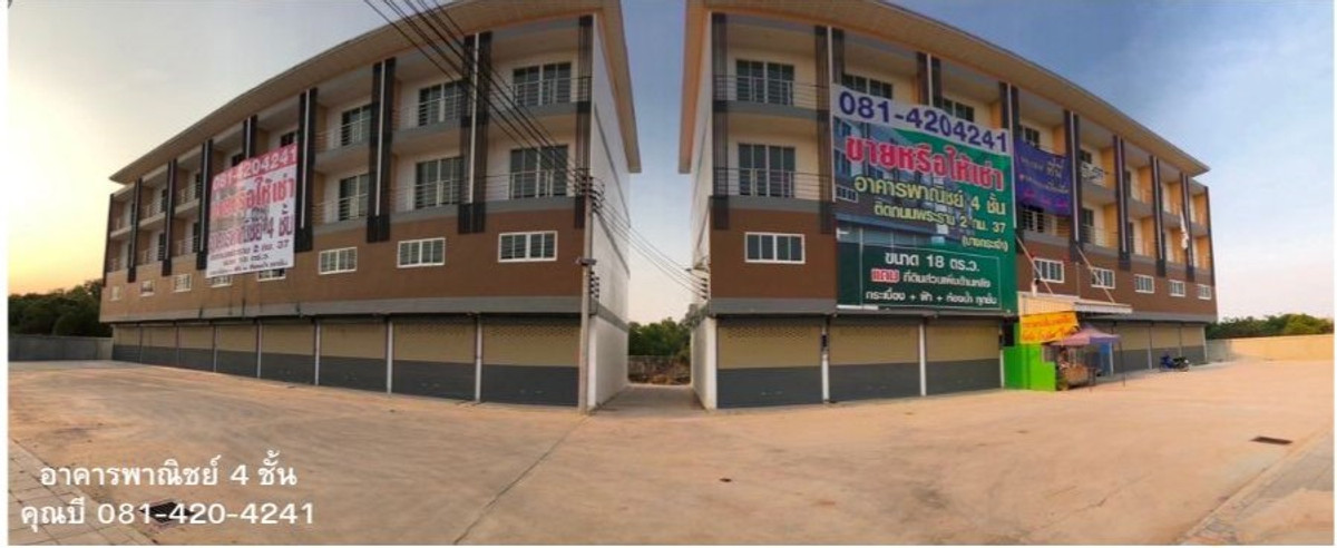 For rent or sale, 4-story commercial building, Subrungruang Project, next to Rama 2 Road, km. 36+800, Bang Krachao Subdistrict, Samut Sakhon.