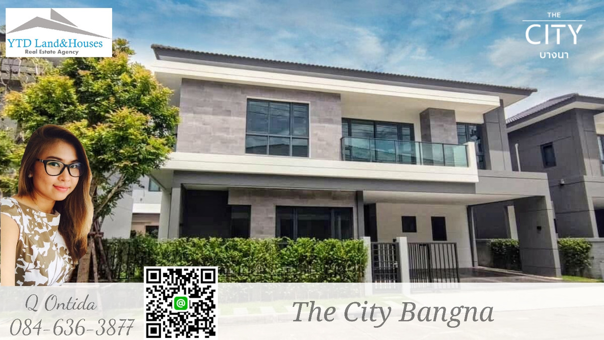 For Rent ​​​​The City Bangna L Size, Luxury detached house, New project, Next to Mega-Bangna 160,000 Baht/month (Fully furnished) (Negotiable)