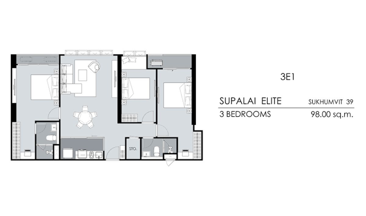 Down payment sale Supalai Elite Sukhumvit 39, Rare Item room, 3 bedrooms, 10th floor. Down payment sale Supalai Elite Sukhumvit 39, Rare Item room, 3 bedrooms, 10th floor.