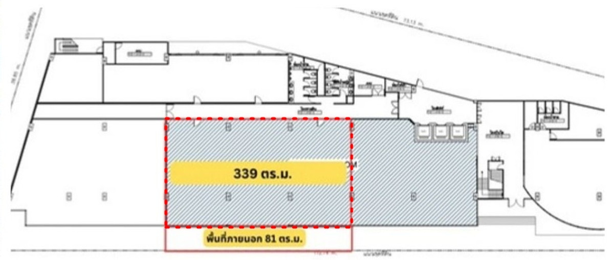 พื้นที่ให้เช่า 100-330 ตรม. ชั้นล่างของอาคาร ติดถนนซอยใหญ่ สีลม-สาทร – รูปที่ 3