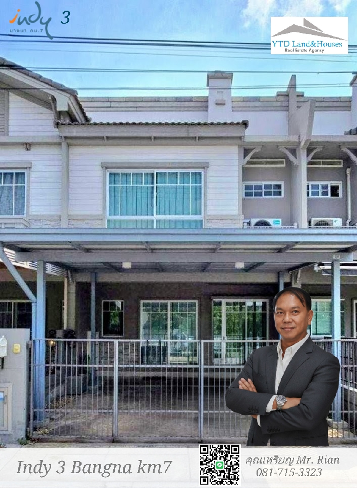 2-story townhome for rent near Mega Bangna (only 900 meters away). Indy 3 Bangna Km. 7. North-facing with electric awning. Beautiful and comfortable home. 2-story townhome for rent near Mega Bangna (only 900 meters away). Indy 3 Bangna Km. 7. North-facing with electric awning. Beautiful and comfortable home.