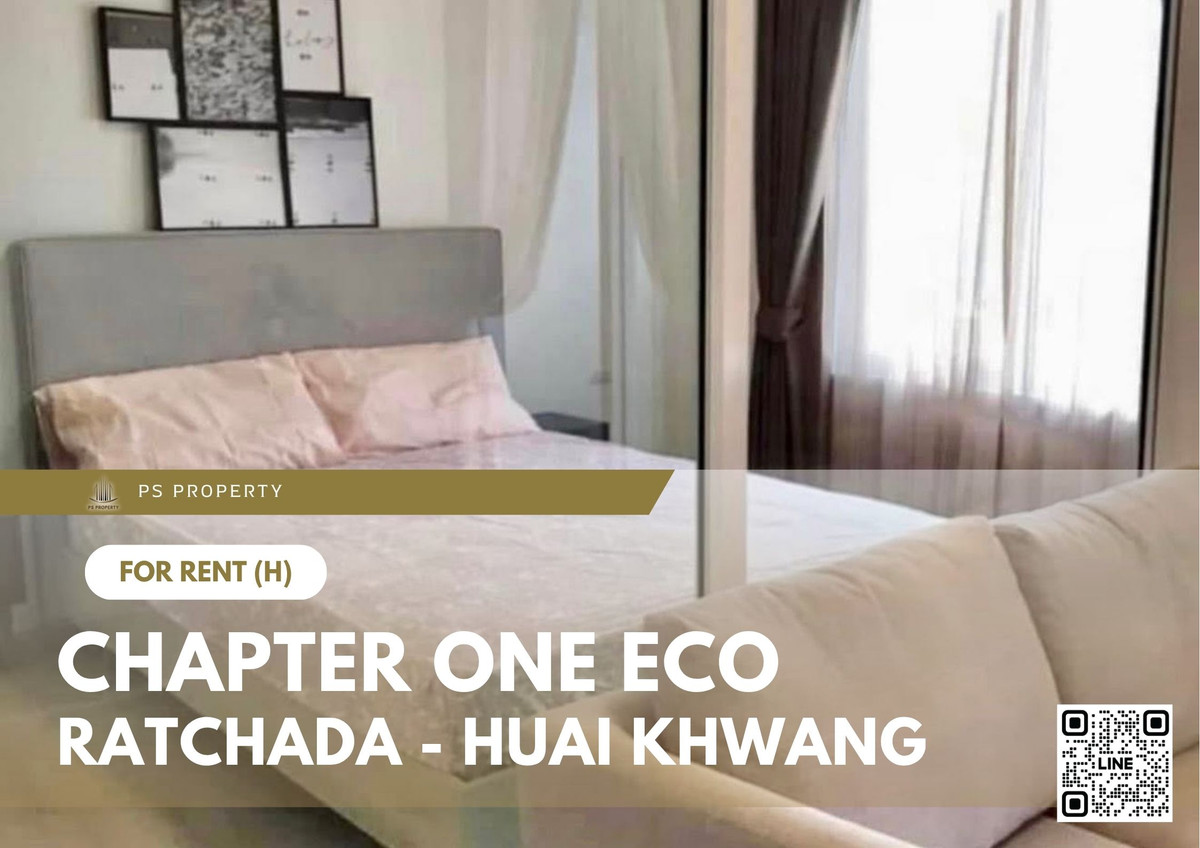 For rent 📍 Chapter One Eco Ratchada - Huai Khwang 📍 Fully furnished with appliances. Near MRT Huai Khwang.