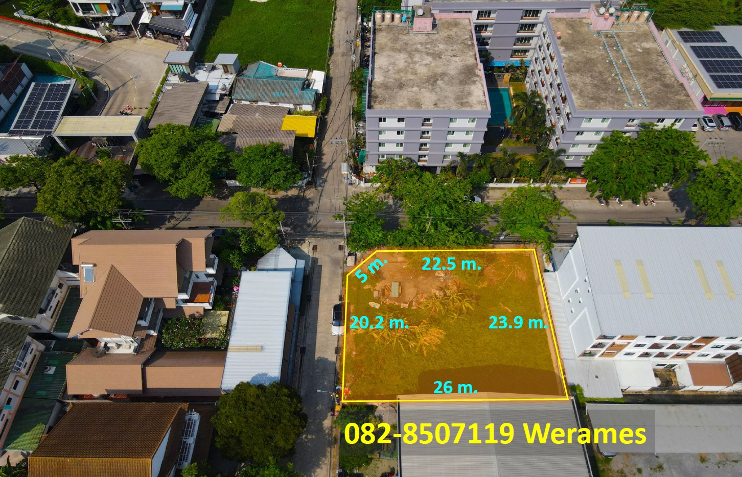 Land for sale, Lat Phrao, near university (suitable for building a house, office, apartment and condominium) 152 square wah, next to the road on 2 sides, very beautiful. – รูปที่ 2