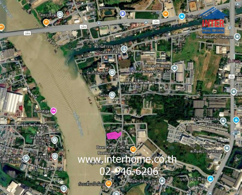 ที่ดินเปล่า 3 ไร่ 263.9 ตร.ว. ที่ดินติดแม่น้ำเจ้าพระยา เมืองปทุมธานี ใกล้วัดเทียนถวาย ถนนบางบัวทอง-บางพูน(เส้น345) เมืองปทุมธานี ปทุมธานี – รูปที่ 2