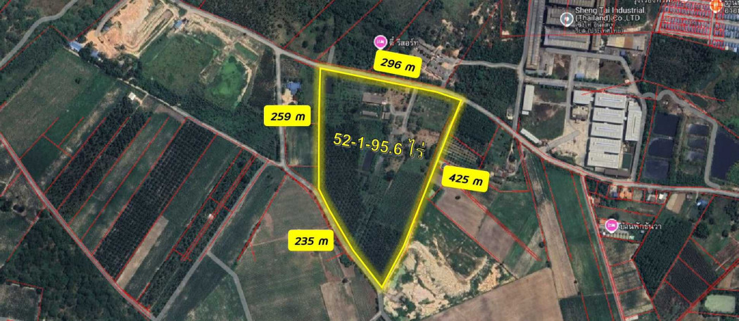 ขาย ที่ดิน ผังสีส้มลาย ศักยภาพสูง 52 ไร่ 1 งาน 95 ตรว