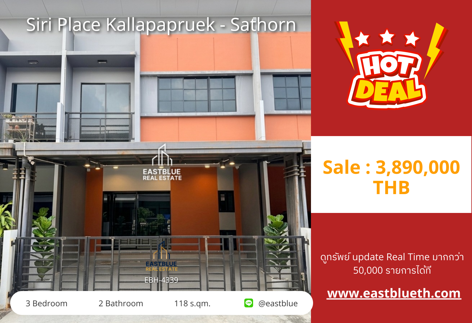 For Sale: Siri Place Kallapapruek - Sathorn 3 Bed 118 sqm 3.89M THB For Sale: Siri Place Kallapapruek - Sathorn 3 Bed 118 sqm 3.89M THB