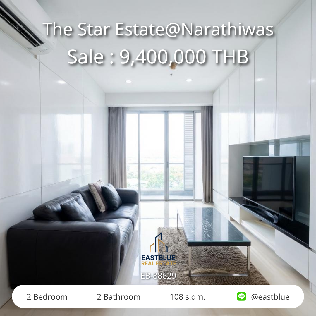 For Sale: The Star Estate@Narathiwas 2 Bed 108 sqm near BTS Chong Nonsi 9.4M THB