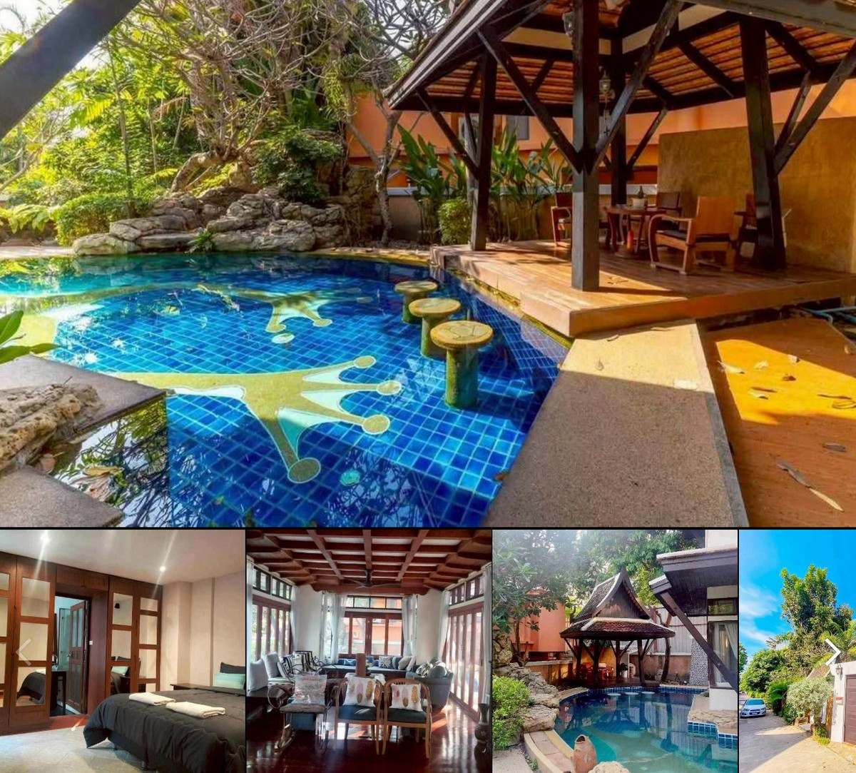 House for sale, Pool Villa Darawadee, 22 million, 141 wa, Na Jomtien, Pattaya, 50 meters from the sea, near Pu Pens Kitchen, rare location, walk to the sea.