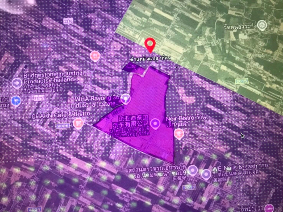 Land for sale in Rayong, 48 rai, next to Road No. 15, 480 meters wide, purple checkered zone. – รูปที่ 2