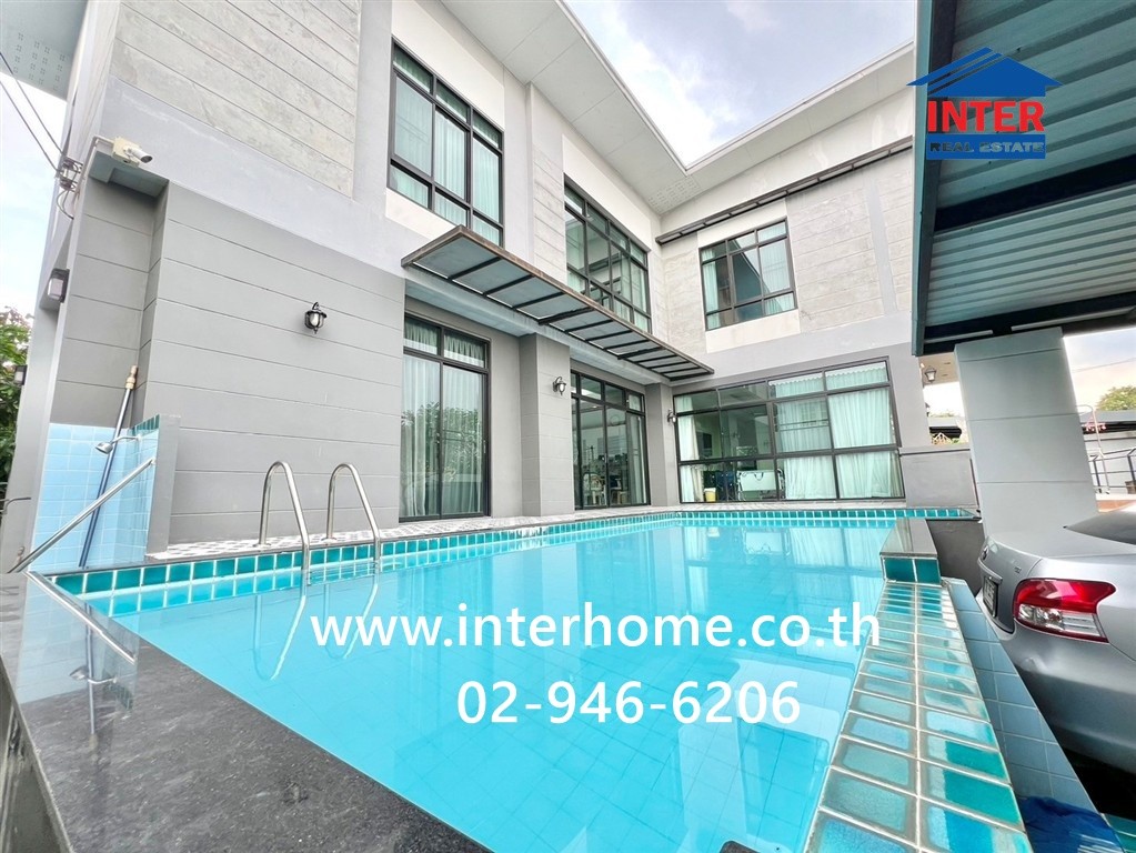 2-story detached house, 100 sq m. Detached house, Soi Sin Phatthana Thani 5/6, Soi Thawi Watthana 9, Soi Krathum Lom 18 Phutthamonthon Sai 4 Road, Thawi Watthana Road, Thawi Watthana District, Bangkok