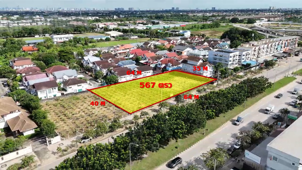 Land for rent Phutthamonthon Sai 3, Thawi Watthana land for rent.  Land for rent in Taling Chan, next to a 6-lane main road. – รูปที่ 2