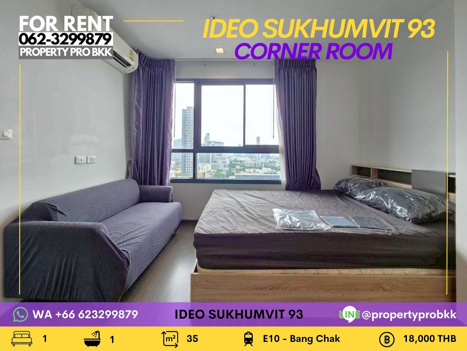 🌟 For Rent | Bright Corner 1-Bedroom at Ideo Sukhumvit 93 Next to BTS Bang Chak – Easy access to Siam, Thong Lo & Phrom Phong 🌟 For Rent | Bright Corner 1-Bedroom at Ideo Sukhumvit 93 Next to BTS Bang Chak – Easy access to Siam, Thong Lo & Phrom Phong