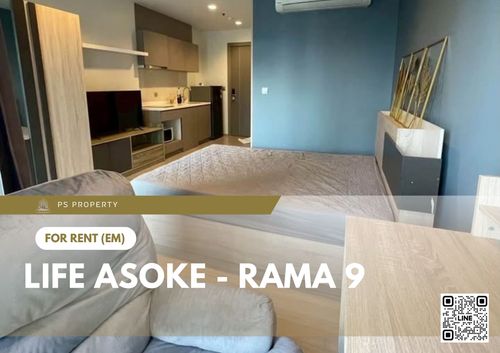 ให้เช่า 🔥 Life Asoke - Rama 9 🔥  เฟอร์นิเจอร์ และ เครื่องใช้ไฟฟ้าครบ ใกล้ Central พระราม 9