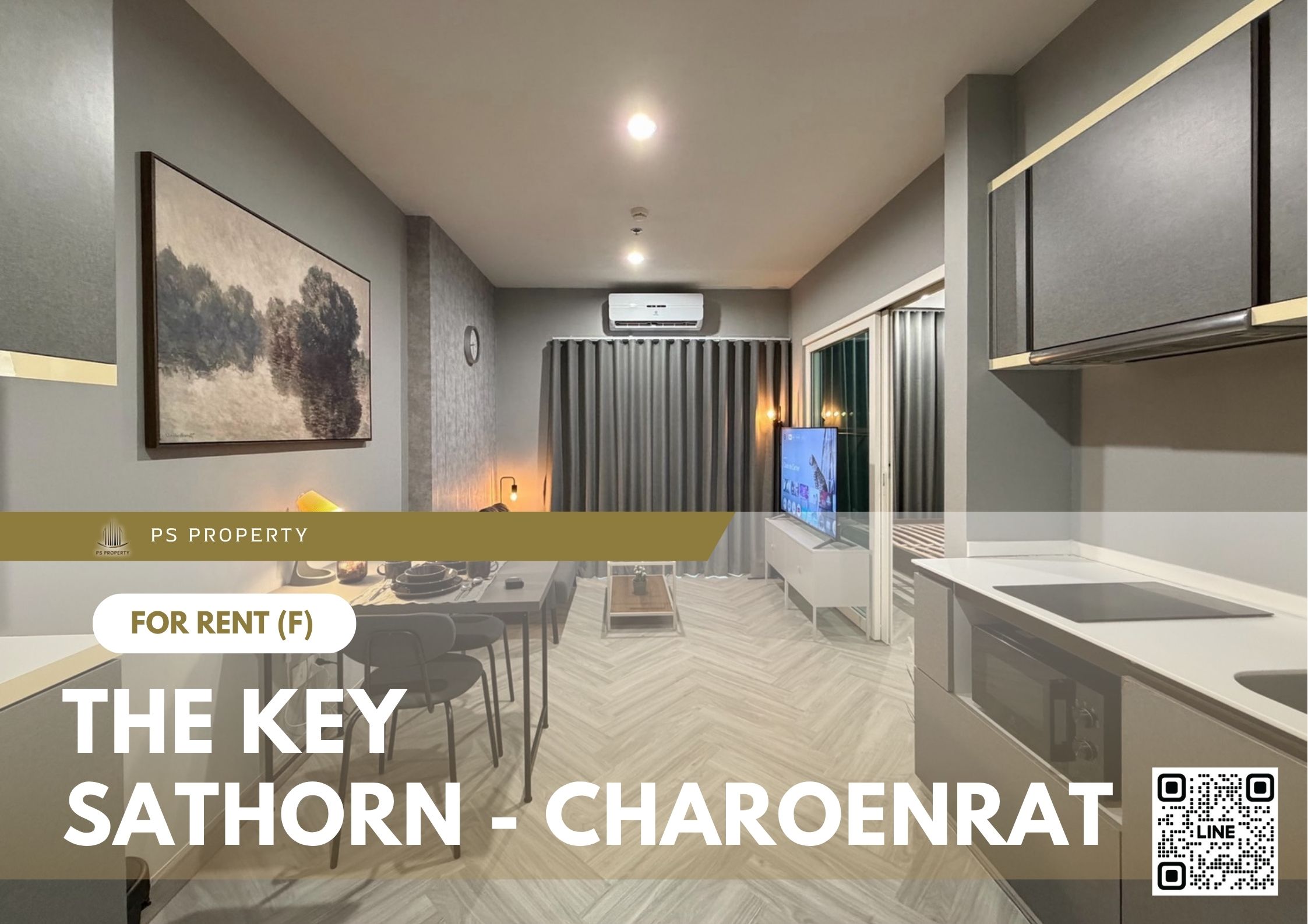 ให้เช่า 📍 The Key Sathorn - Charoenrat 📍 เฟอร์นิเจอร์ และ เครื่องใช้ไฟฟ้าครบ ใกล้ BTS สุรศักดิ์