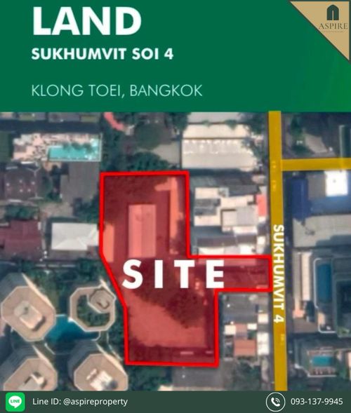 [ขาย] ที่ดินในซอยสุขุมวิท 4 ห่างจากถนนสุขุมวิท 400 เมตร