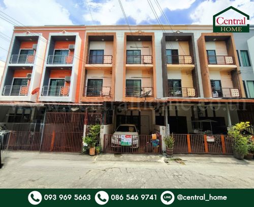 3-story townhouse, Pairot Village, Project 5 Bangna, good location, cheap price.