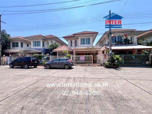 บ้านเเฝด 2 ชั้น 46.6 ตร.ว. หมู่บ้านปรีชาราม1 ใกล้แยกมีสทีน ถนนรามคำแหง ถนนราษฎร์พัฒนา เขตสะพานสูง กรุงเทพมหานคร