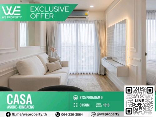 ห้องสวยรีโนเวทใหม่กริ๊บ✨⭐Casa Condo Asoke-Dindaeng (คาซ่า คอนโด อโศก ดินแดง)