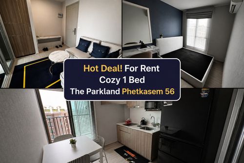 ✨Hot Deal! For Rent Cozy 1 Bed The Parkland Phetkasem 56, next to Phasi Charoen MRT✨