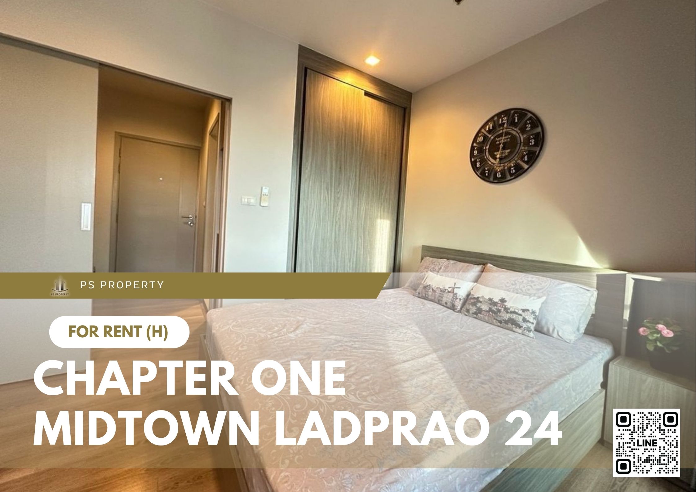 For Rent 🔥 Chapter One Midtown Ladprao 24 🔥 Fully furnished with appliances. Near MRT Ladprao.