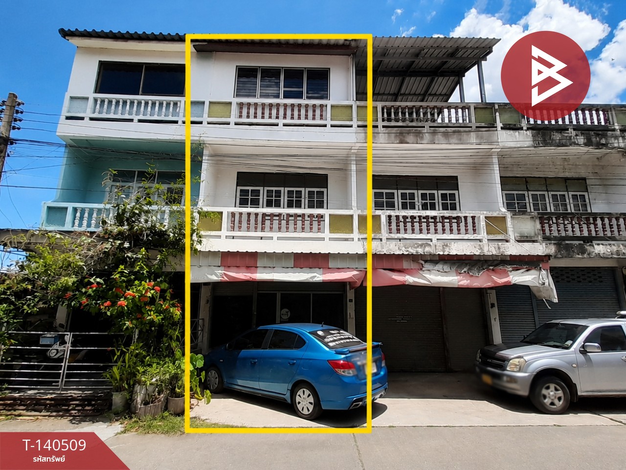 Commercial building for sale, 3 floors, area 20 sq m, Ban Prok, Samut Songkhram.