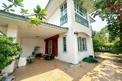 2-story detached house for sale, Pradabdao Village 5-6, Tha It, Nonthaburi, near MRT, purple color.