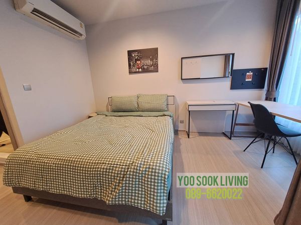 Condo for rent near both MRT Rama IX and ARL Makkasan, only 300 meters, easy to go anywhere. Life Asoke-Rama9, call 089-6620022.
