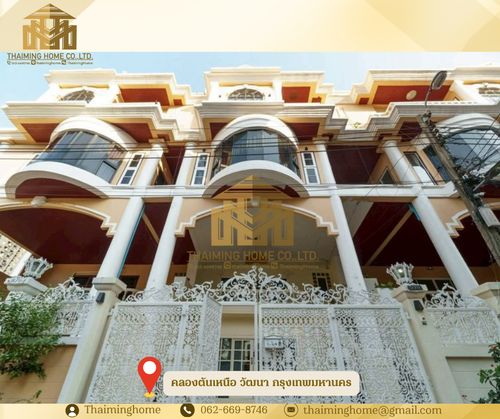 For rent, luxury townhome, 5 floors, 5 bedrooms, 5 bathrooms, in the heart of Thonglor.