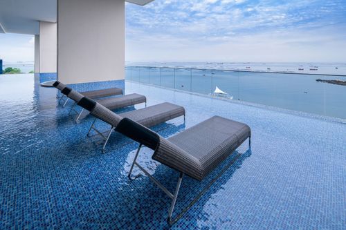 คอนโดให้เช่า Marina Bayfront ศรีราชา วิวทะเล+ภูเขา ห้องมุม เฟอร์ครบ